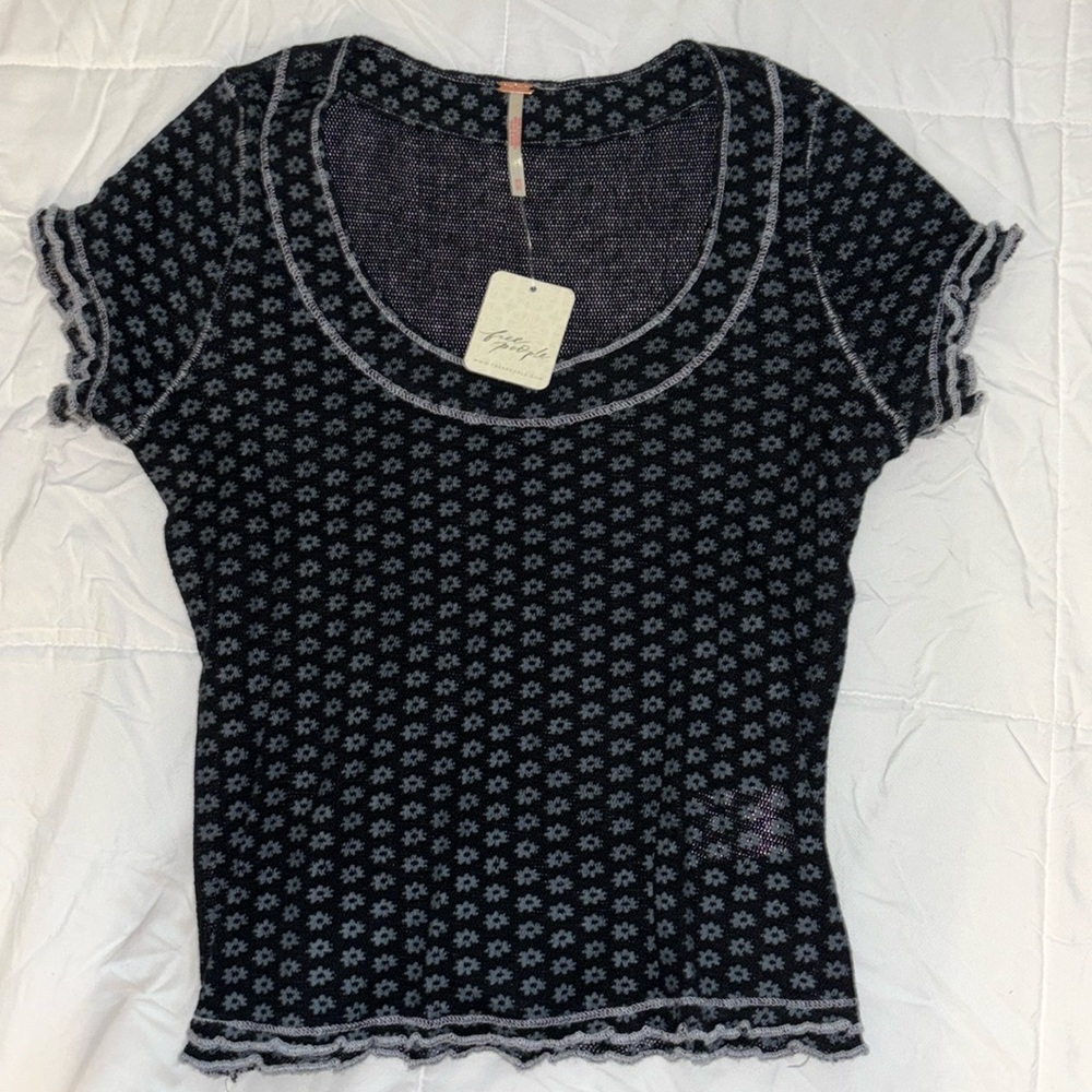 Free people sheer flower crop top